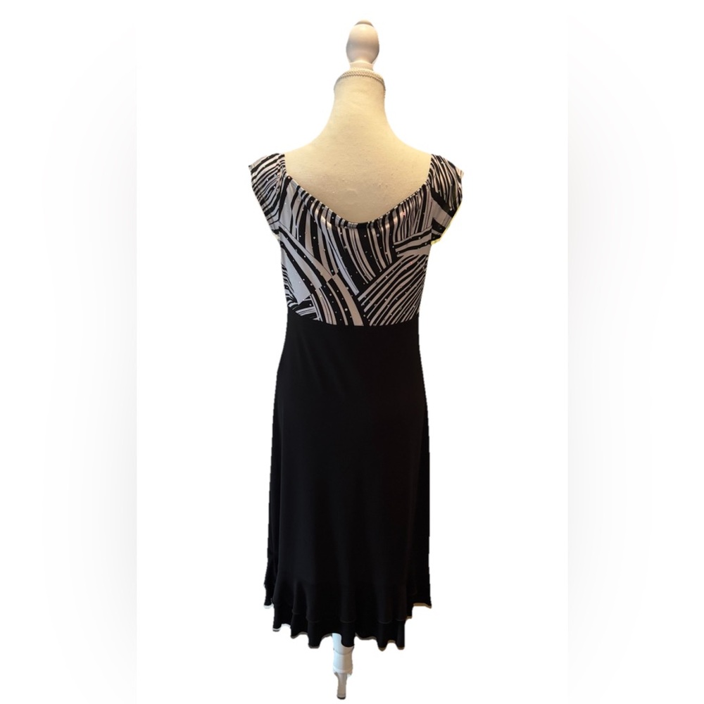JOSEPH RIBKOFF Sleeveless Midi Dress - Sequinned Top and Ruffle Bottom Size 10 - Picture 2 of 13